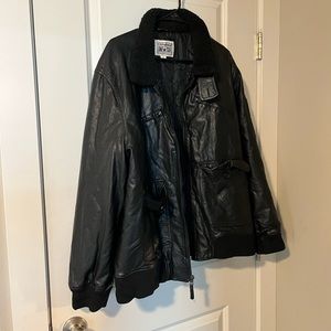Black oversized Leather jacket